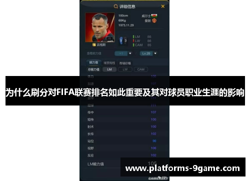 为什么刷分对FIFA联赛排名如此重要及其对球员职业生涯的影响 为什么刷分对FIFA联赛排名如此重要及其对球员职业生涯的影响